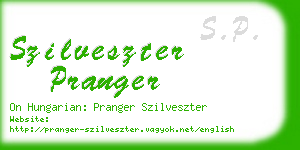 szilveszter pranger business card